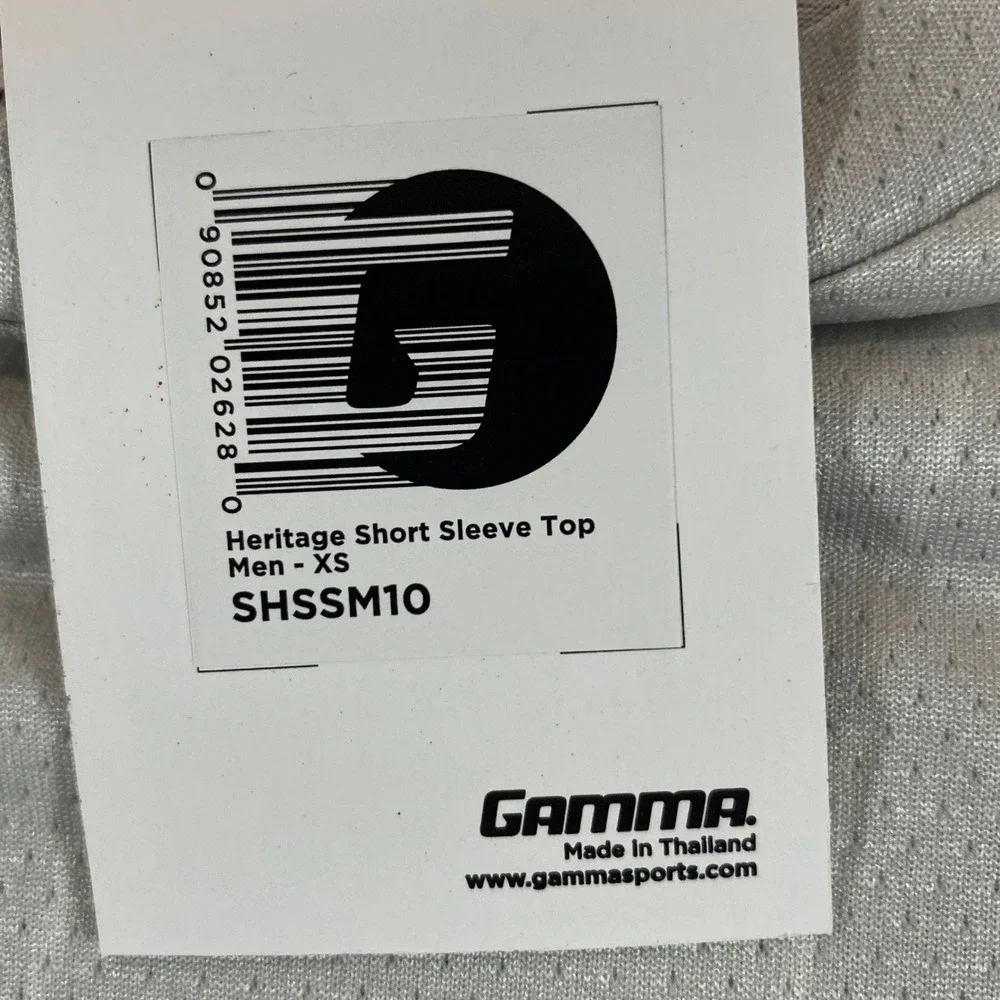 Gamma Heritage Short Sleeve Pickleball Top Mens XS Grey NEW